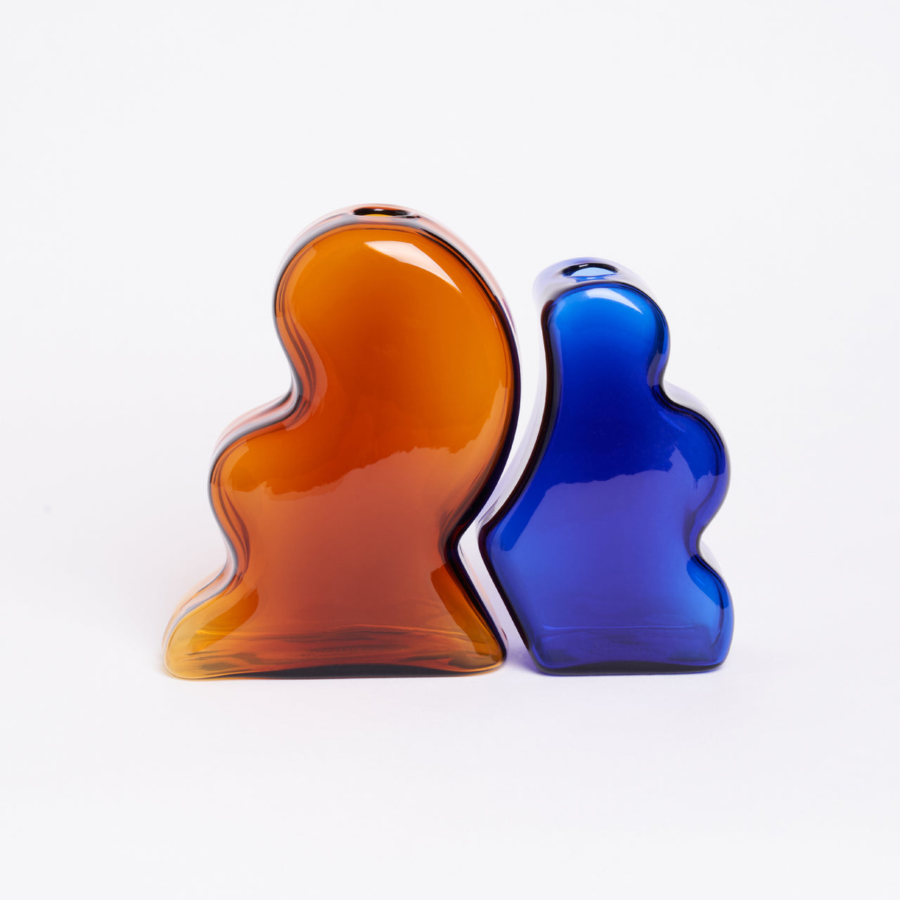 Interlocking Vase — Amber/Cobalt Blue